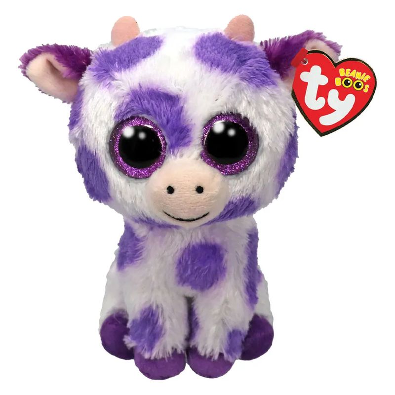 Peluche Ty Beanie Boos Ethel Vaca Manchas Violeta - Coleccionable TY-37345