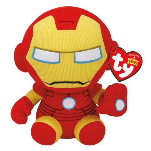 Peluche Beanie Babies Marvel Iron Man 15 cm – Muñeco Coleccionable TY-41190
