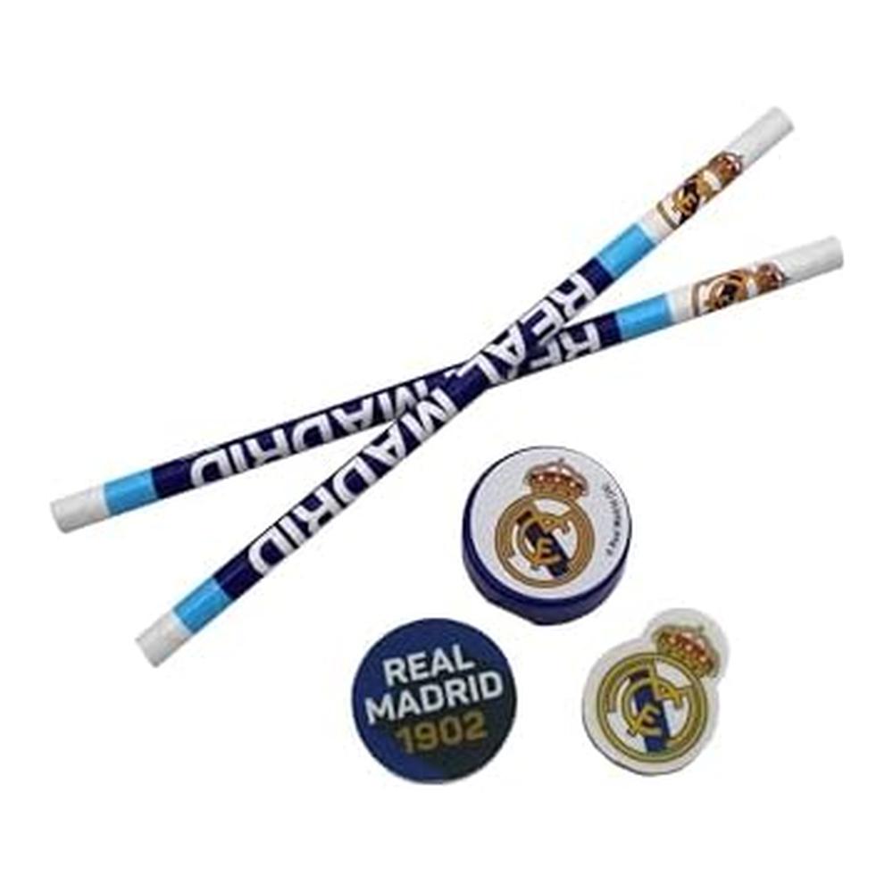 Set Papelería Real Madrid CyP Brands Sacapuntas Goma Lapiceros GS-719-RM - Imagen 2