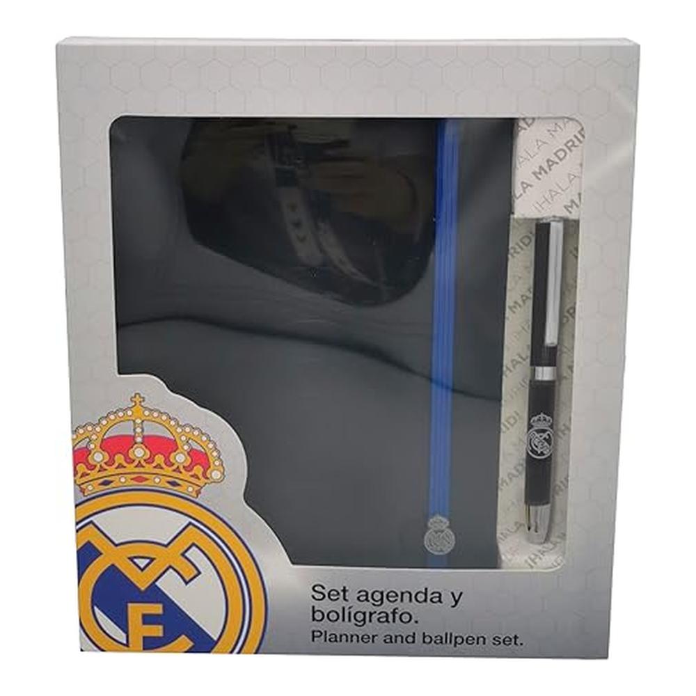 Set Agenda Bolígrafo Real Madrid CyP Brands Negro Oficial SET-300N-RM