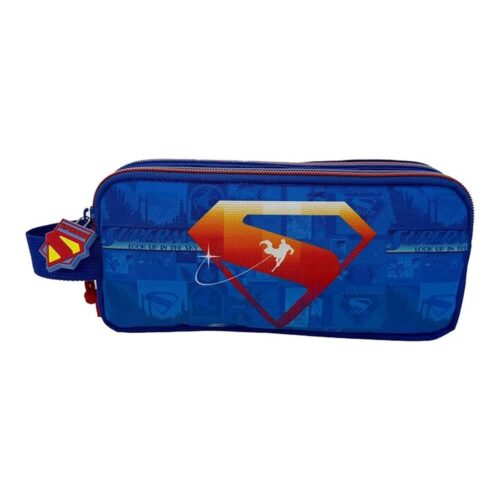 Estuche Cilíndrico Superman CyP Brands Material Escolar Azul Oficial PT55-22SU
