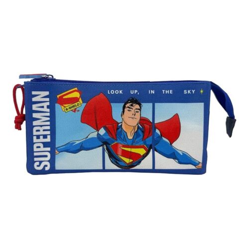 Estuche Superman CyP Brands Portatodo Material Escolar Azul Oficial PT55-53SU