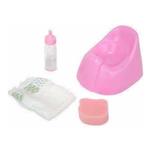 Set Orinal Rosa Pañal Biberón Esponja – Accesorios Muñeca 6368