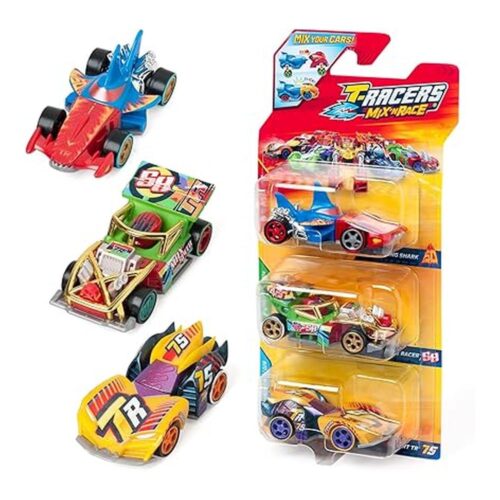 Pack 3 Coches T-Racers Mix N Race Coleccionables Desmontables con Piezas Intercambiables Pack 9/12 PTR8V316IN00