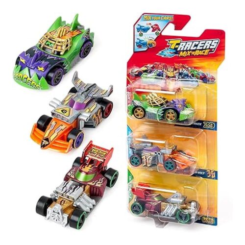 Pack 3 Coches T-Racers Mix N Race Coleccionables Desmontables con Piezas Intercambiables Pack 10/12 PTR8V316IN00