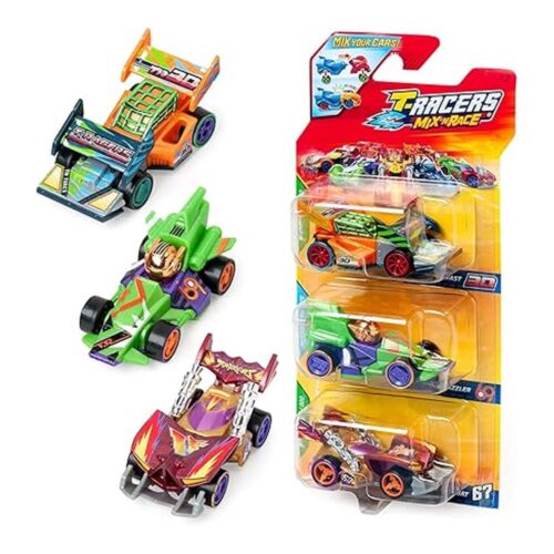 Pack 3 Coches T-Racers Mix N Race Coleccionables Desmontables con Piezas Intercambiables Pack 12/12 PTR8V316IN00