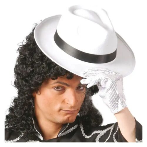 Sombrero blanco gangster con cinta negra Guirca 13507