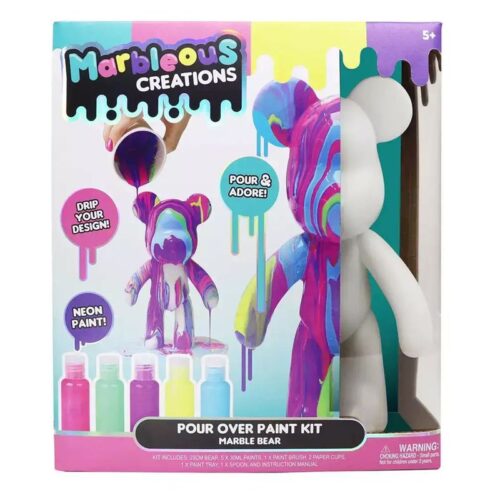 Marbleous Bear Set Crea Oso Colores Neón – Kit Manualidades HUN3809