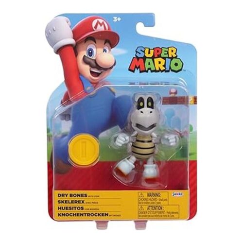 Super Mario Figura Huesos Secos con Moneda 10 cm 57806
