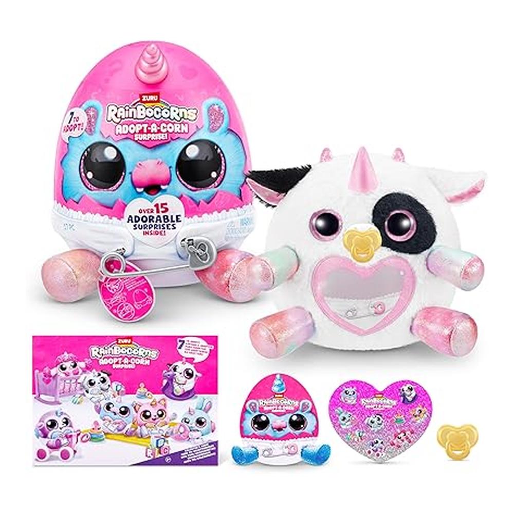 Peluche Adopt-A-Corn Surprise ZURU Cow Huevos Sorpresa 23.5 cm Bebé 92105-multicolor