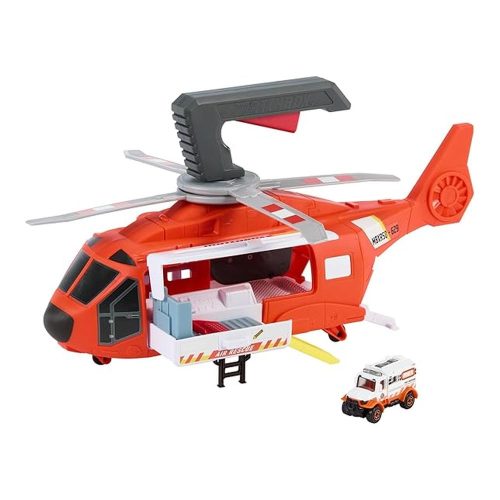Matchbox Action Drivers Helicóptero Rescate con Ambulancia HXM74