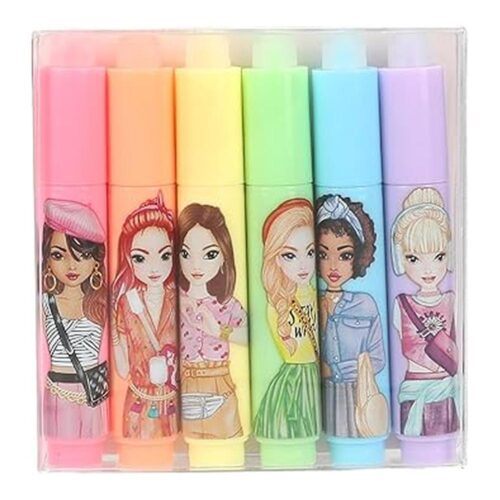 Depesche TOPModel Set 6 Mini Resaltadores Borrables Colores 0012642