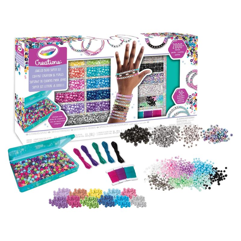 Crayola Creations súper set de letras y joyas para crear pulseras personalizadas 04-2922