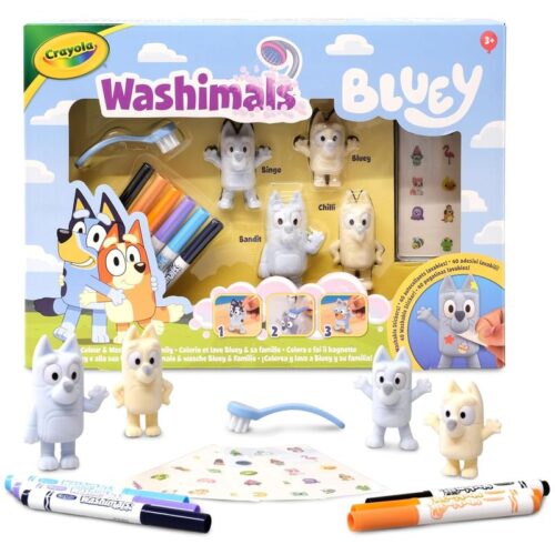 Crayola Washimals Bluey Kit de actividades con pegatinas y rotuladores lavables 74-0253