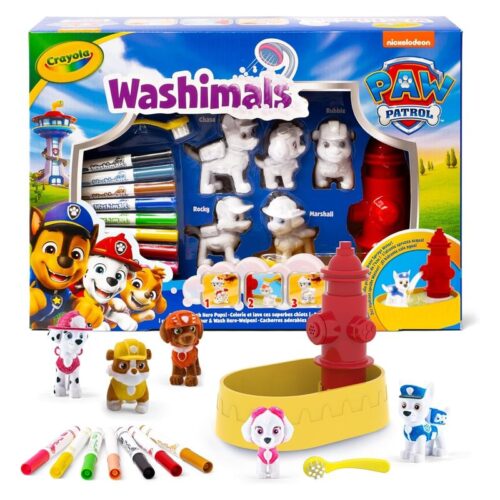 Crayola Washimals de Paw Patrol set de actividades con 5 personajes y  8 rotuladores lavables 74-0291