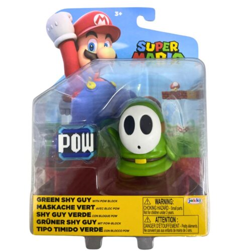 Super Mario Figura Shy Guy Verde con Caja POW 52981