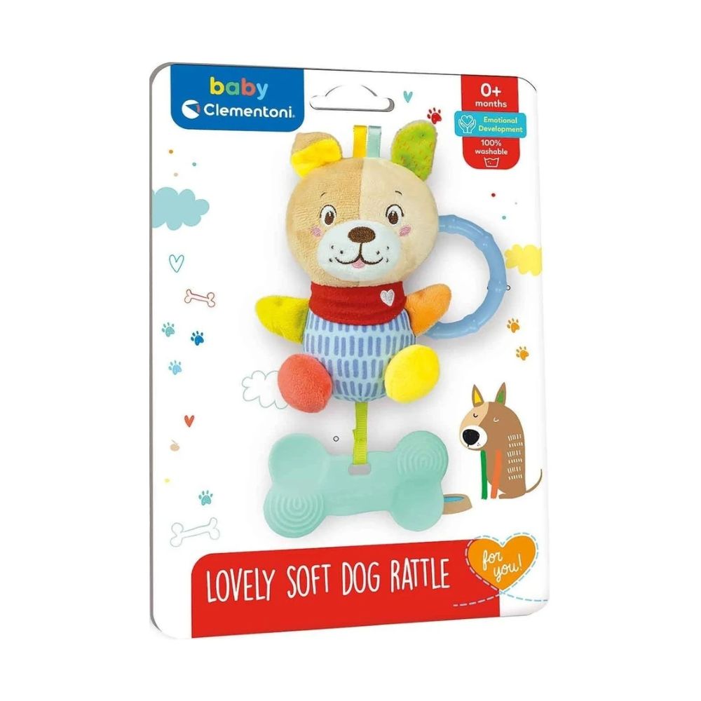 Sonajero mordedor dulce perrito suave para bebés de Clementoni - Imagen 2