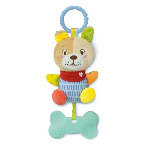 Sonajero mordedor dulce perrito suave para bebés de Clementoni