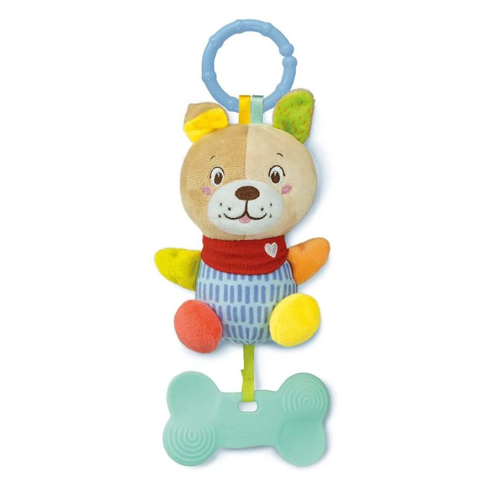 Sonajero mordedor dulce perrito suave para bebés de Clementoni