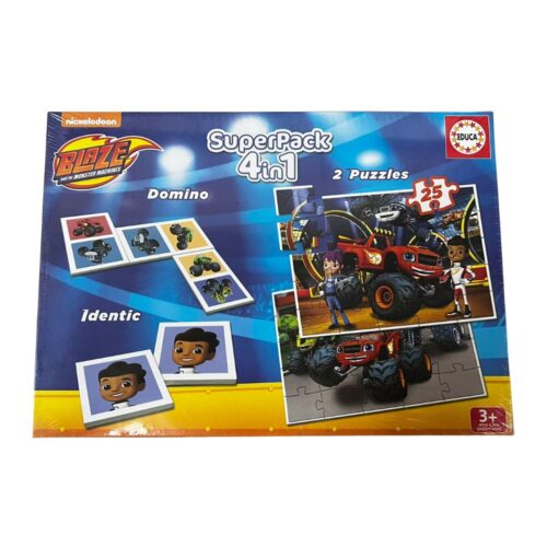 Educa Superpack 4 en 1 Blaze and the monster machines Dominió 2 Puzzles y Identic 16853