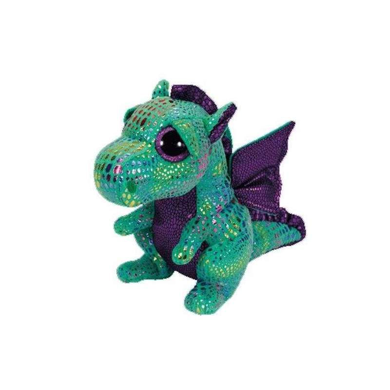 Peluche Dragón verde y morado de 15 cm modelo 36186