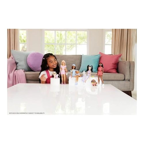 Muñeca Barbie Twinning Looks morena con perrito JFP38