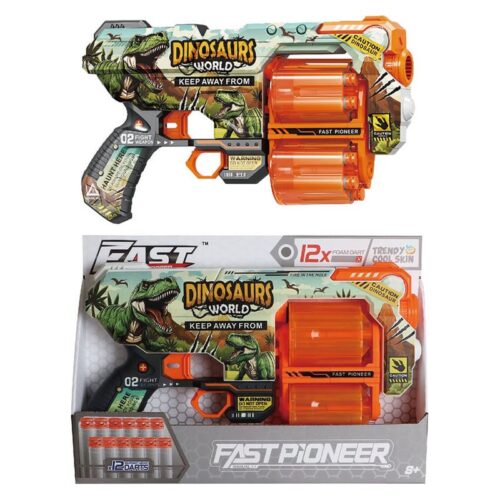 Pistola lanzadora Dinosaurs World con 12 dardos 25851