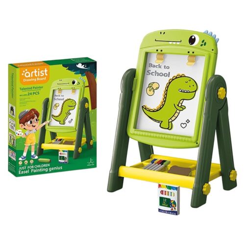 Pizarra doble infantil Artist dinosaurio verde 49cm 25783