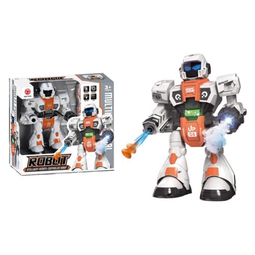 Robot Radio Control con lanzador con luces y sonidos 25cm 25421