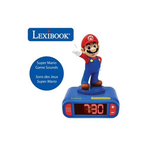 Reloj digital infantil Super Mario con pantalla LCD y luz nocturna