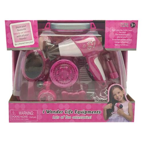 Set de secador de pelo con accesorios rosa 25110