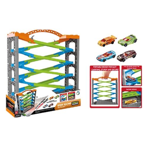 Pista de alta velocidad para minicoches de juguete con dos modelos 25164