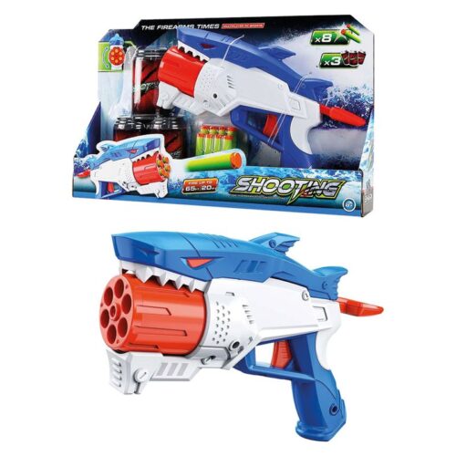 Pistola lanzadora de dardos Shooting tiburón con 8 dardos 25222
