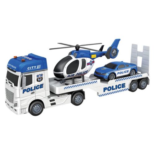 Camión con helicóptero y coche de policía 25300