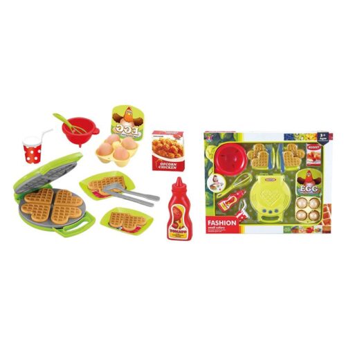 Set de cocina infantil con gofrera, huevos y utensilios 25470