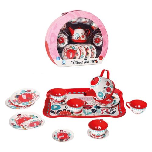 Juego de té con tazas y platos con flores Children Tea Set 25534