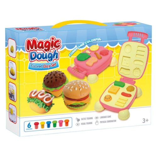 Magic Dough Colored Clay Set Sandwichera con seis botes de plastilina 25961