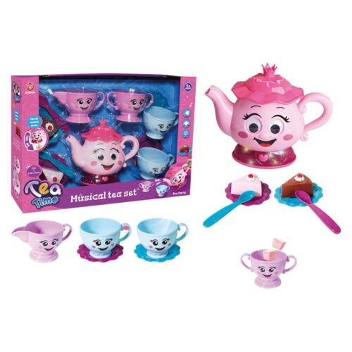 Juego de tazas y tetera con ojitos multicolor 25646