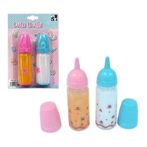Set de 2 Biberones Rosa y Azul para Muñecas 33106