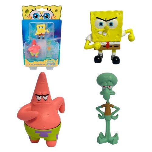 Bizak Bob Esponja Pack 3 Figuras 5 cm Bob Esponja, Patricio y Calamardo 64393001-2