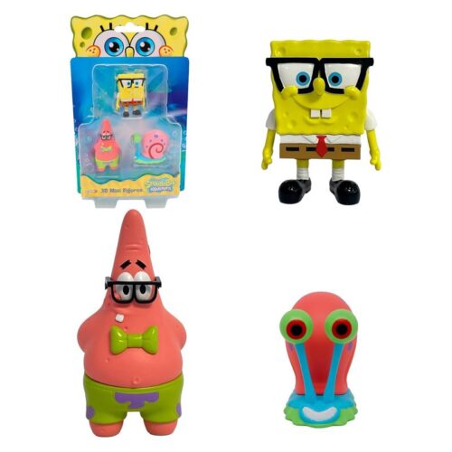Bizak Bob Esponja Pack 3 Figuras 5 cm Bob Esponja, Patricio y Gary 64393001-4