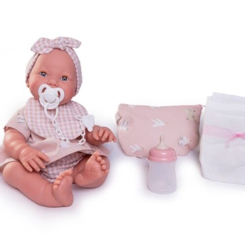 Muñeca Antonio Juan recién nacida Mia 42 cm hace Pipí y neceser 50393