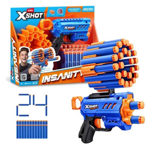 Pistola lanzadora X-Short Insanity con 24 dardos 339-36795
