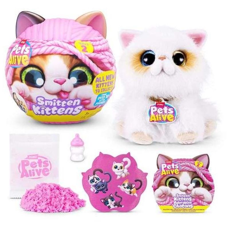 Peluche interactivo Zuru Pets Alive gatito interactivo con botella de leche (modelos surtidos) 339-9568