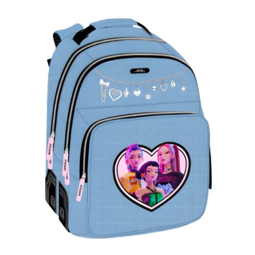Safta Mochila triple compartimento celeste Las guerreras K-pop Demon Hunters 642651773