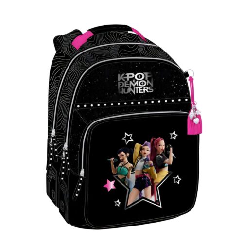 Safta Mochila triple compartimento negra y fucsia Las guerreras K-pop Demon Hunters 642668773