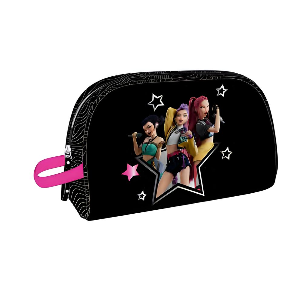 Safta Neceser Beauty de viaje negro y fucsia Las guerreras K-pop Demon Hunters 842668332