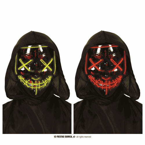 Mascara negra PVC con neón y luces modelos surtidos 1152 Guirca