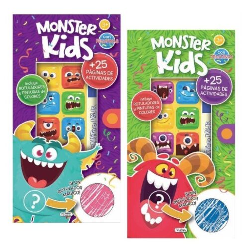 Libreta Monster Kid con 25 pegatinas incluye rotuladores y pinturas CCA065 SALDAÑA