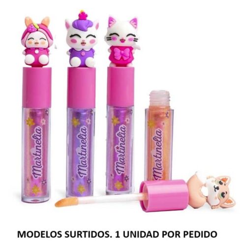 Aquarius Cosmetics Martinelia brillo de labios con aplicador diferentes sabores y animales 44108